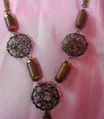 dull gold wired necklace