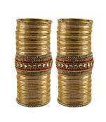 Golden Stone Stud Brass Bangle Set