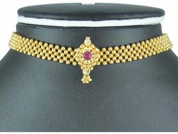 kolhapuri golden copper thushi necklace 1
