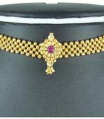 kolhapuri golden copper thushi necklace