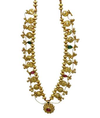 kolhapuri golden lac saaj necklace 1