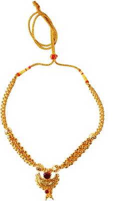Kolhapuri Traditional Chandra Ghat Golden Thushi Necklace 1