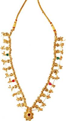 Kolhapuri 12 Panadi Golden Saaj Necklace 1