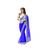Blue plain net saree with blouse