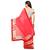 Red embroidered pure georgette saree with blouse