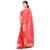 Red embroidered pure georgette saree with blouse