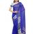 Blue embroidered pure georgette saree with blouse