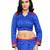 Blue printed silk cotton saree with blouse