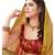 Mehendi printed chiffon saree with blouse