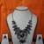 tribal oxidised silver necklace set with matching earrings