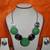 green stones silver necklace set