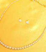 Diamond Look Single Line Diamond Look Signity Necklace Set