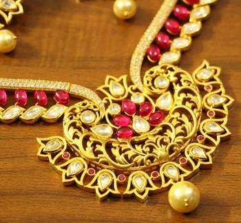 Ruby Kempu Stone Kundan Diamond Look Necklace Set 2