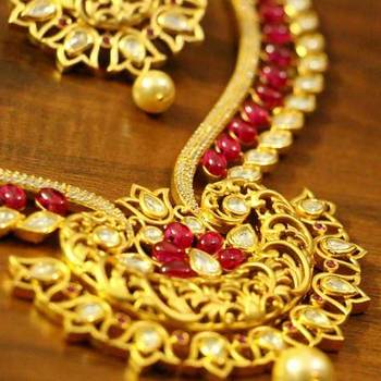 Ruby Kempu Stone Kundan Diamond Look Necklace Set 4