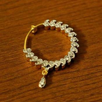 Diamond Lookpaisley Gold Plated Nose Ring 1