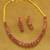 Ruby Gold Plated Fine Oval Single Line Necklace Set