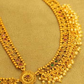 Gold Plated Multicolour Polki & Pearl Bridal Maang Tikka 3