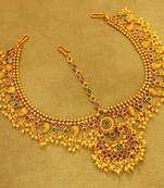 Multicolour Gold Matt Finish Polki Bridal Maang Tikka