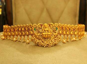 Matt Gold Plated temple Jewellery Waist 