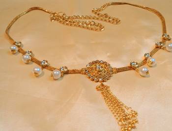 Designer Polki Gold Plated Waist Belt 2