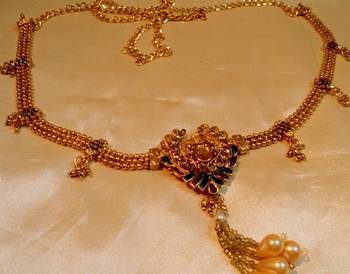 Royal Polki Gold Plated Waist Belt 1
