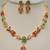 Lily Necklace Set With Earings (Navratna)