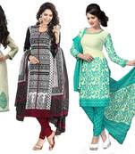 Multicolor printed crepe salwar suit (Combo Pack of 4)
