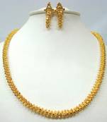 Gold Balls Kadi Work Mala / Chain With Earrings