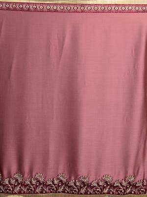 Pink Embroidered Two Tone Chiffon Saree With Blouse 6