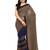 Brown printed georgette saree with blouse