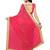 Red printed georgette saree with blouse