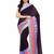 Purple printed georgette saree with blouse