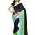 Navy blue printed georgette saree with blouse