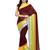 Brown printed georgette saree with blouse