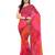 Pink printed georgette saree with blouse
