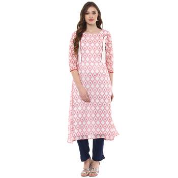 white chanderi polyester  kurti 1