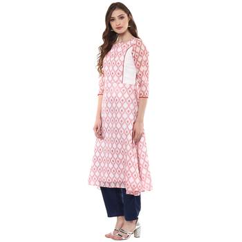 white chanderi polyester  kurti 3
