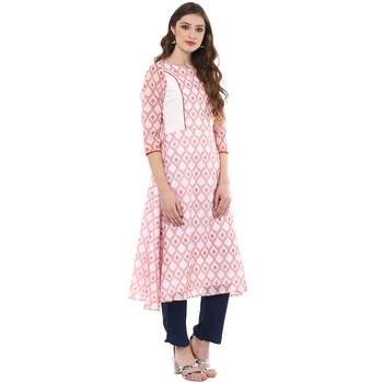 white chanderi polyester  kurti 4