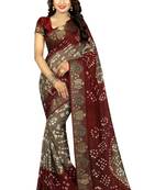 Maroon hand woven art silk sarees saree with blouse