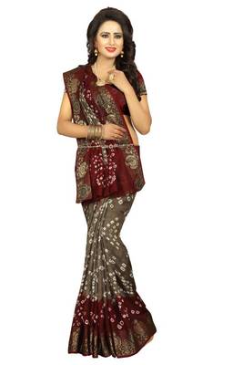 Maroon hand woven art silk sarees saree with blouse 4