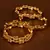 Gold Plated Zircon Stone Embellished Bangle Set for Women