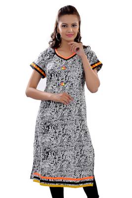Multicolor Jaipuri Printed Cotton Casual Wear Kurti 1