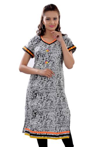 Multicolor Jaipuri Printed Cotton Casual Wear Kurti