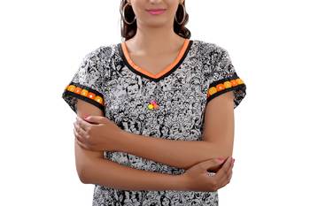 Multicolor Jaipuri Printed Cotton Casual Wear Kurti 4