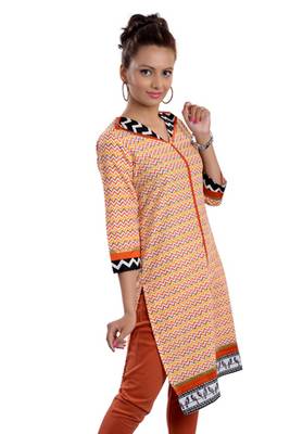 Multicolor Jaipuri Printed Cotton Casual Wear Kurti 3