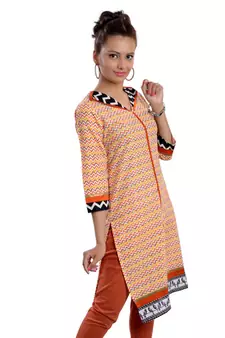 Multicolor Jaipuri Printed Cotton Casual Wear Kurti