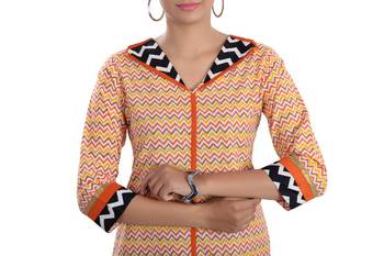 Multicolor Jaipuri Printed Cotton Casual Wear Kurti 4