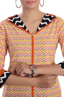 Multicolor Jaipuri Printed Cotton Casual Wear Kurti