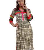 Multicolor Jaipuri Printed Cotton Casual Wear Kurti