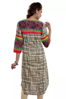 Multicolor Jaipuri Printed Cotton Casual Wear Kurti